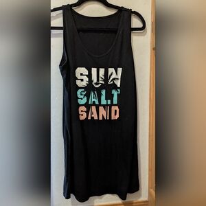 Black Sleeveless Dress with Graphic Print